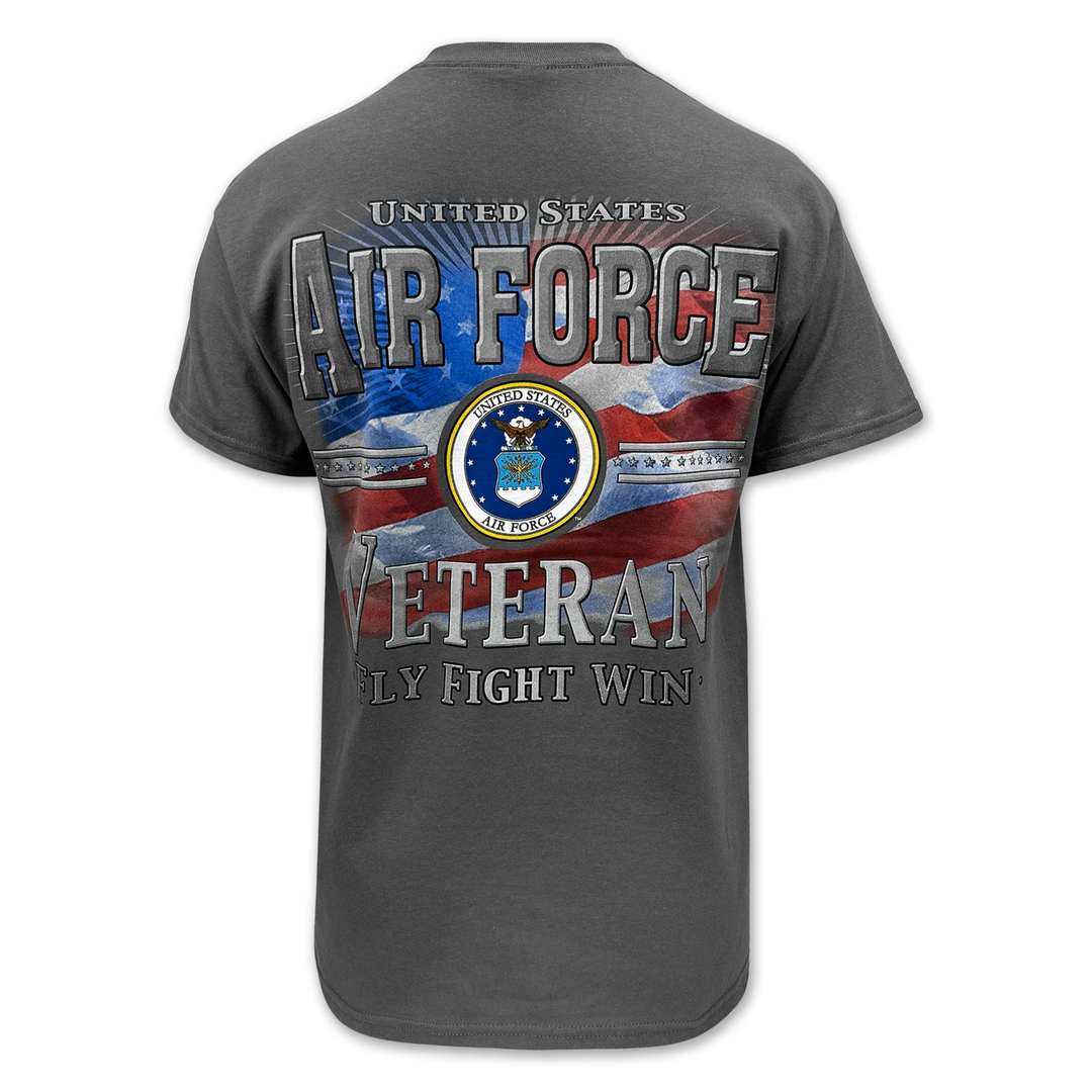Air Force Veteran Star Band T-Shirt (Charcoal)