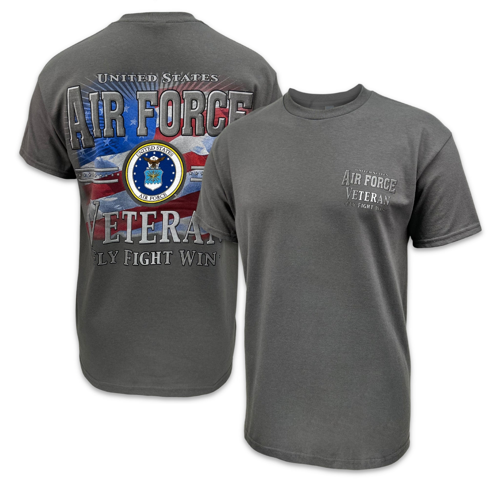Air Force Veteran Star Band T-Shirt (Charcoal)