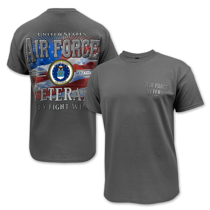 Air Force Veteran Star Band T-Shirt (Charcoal)