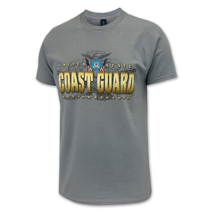 United States Coast Guard Gold Flags T-Shirt (Gravel)