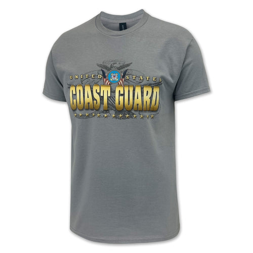 United States Coast Guard Gold Flags T-Shirt (Gravel)