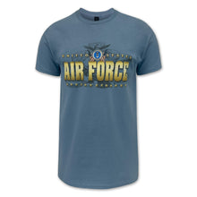Load image into Gallery viewer, United States Air Force Gold Flags T-Shirt (Stone Blue)