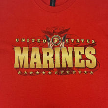 Load image into Gallery viewer, United States Marines Gold Flags T-Shirt (Red)