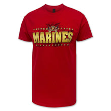 Load image into Gallery viewer, United States Marines Gold Flags T-Shirt (Red)