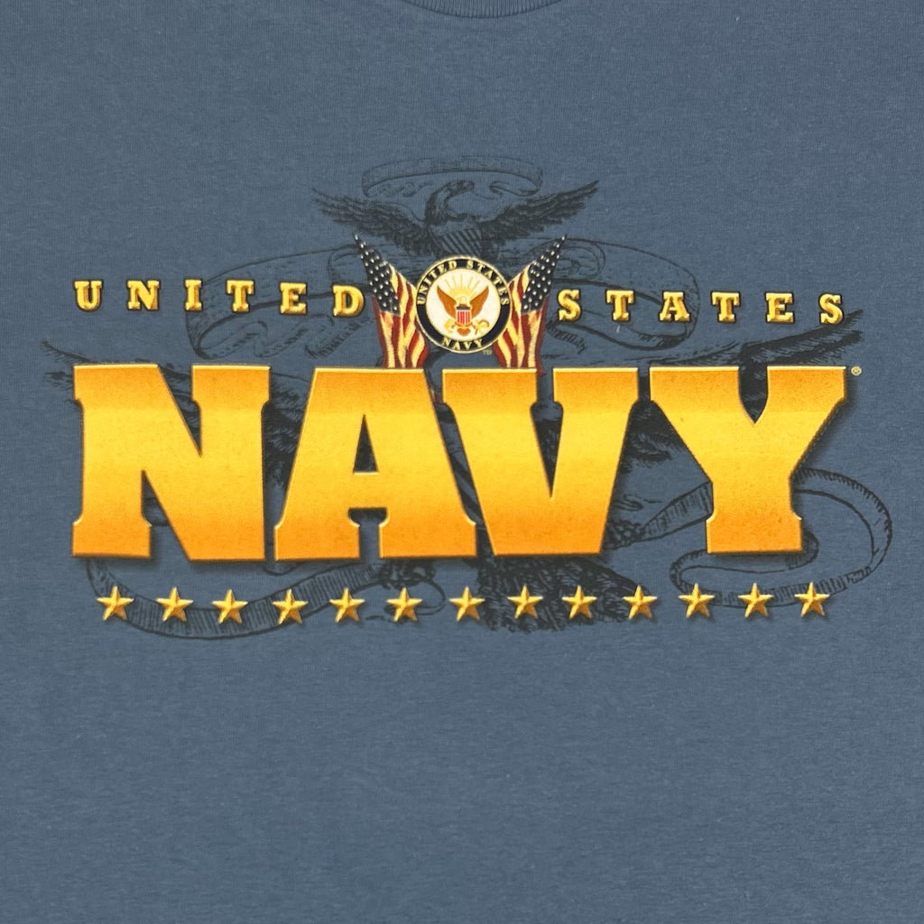 United States Navy Gold Flags T-Shirt (Indigo Blue)