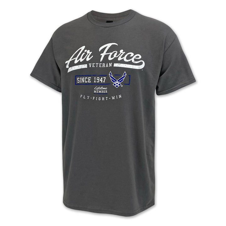 Air Force Veteran Lifetime Member T-Shirt (Charcoal)