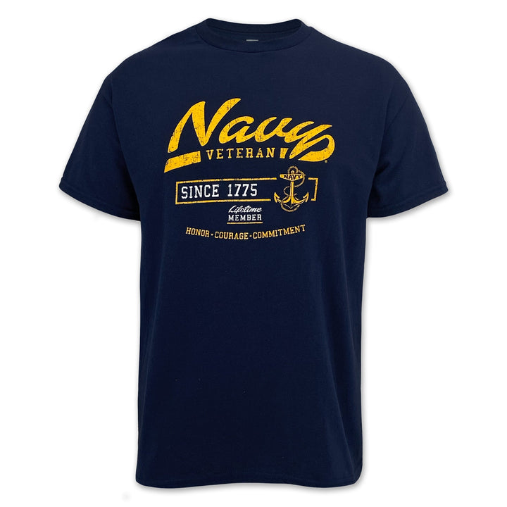 Navy Veteran Lifetime Member T-Shirt (Navy)