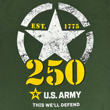 Load image into Gallery viewer, Army 250th Anniversary T-Shirt (OD Green)