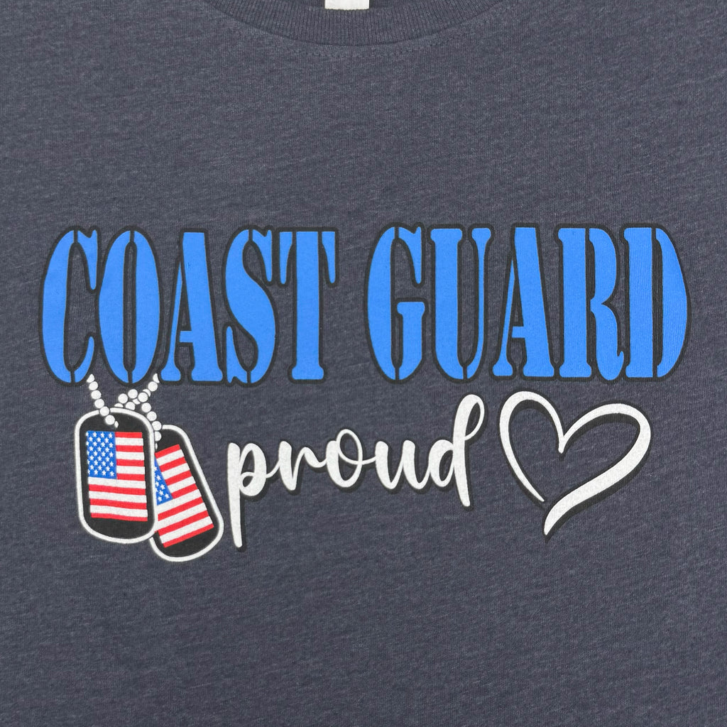Coast Guard Proud Ladies Dog Tag T-Shirt (Navy)