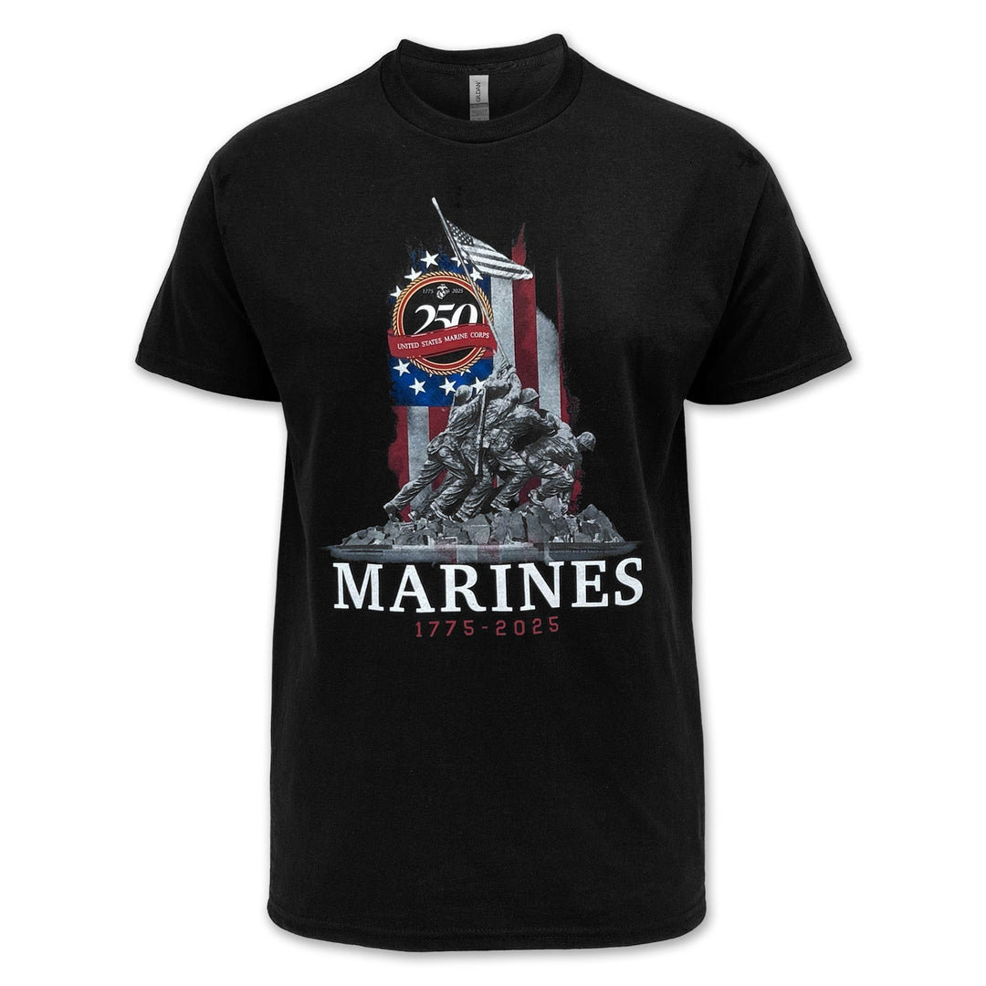 Marines 250th Anniversary Iwo Jima T-Shirt (Black)