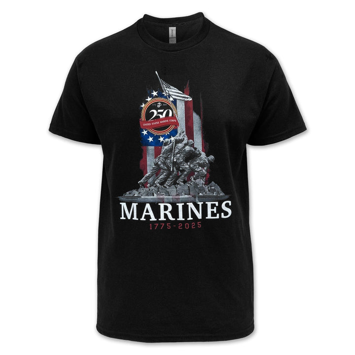 Marines 250th Anniversary Iwo Jima T-Shirt (Black)