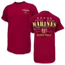 Load image into Gallery viewer, United States Marines Shield Grunge T-Shirt (Red)