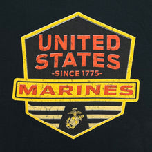Load image into Gallery viewer, Marines Distressed Hexagon Shield T-Shirt (Black)