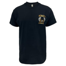 Load image into Gallery viewer, Navy Gold Eagle Anchors Aweigh T-Shirt (Black)