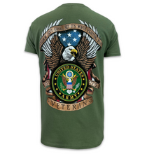 Load image into Gallery viewer, Army Veteran Freedom Isn&#39;t Free But It&#39;s Worth Fighting For T-Shirt (OD Green)