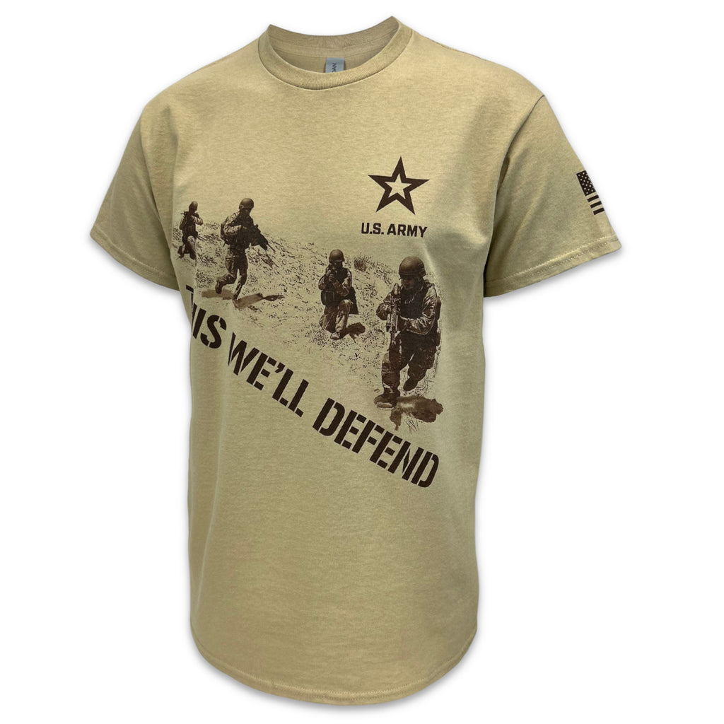 Army Squad This We'll Defend T-Shirt (Tan)