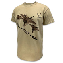 Load image into Gallery viewer, Air Force Squad Fly Fight Win T-Shirt (Tan)