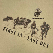 Load image into Gallery viewer, Marines Squad First In Last Out T-Shirt (Tan)