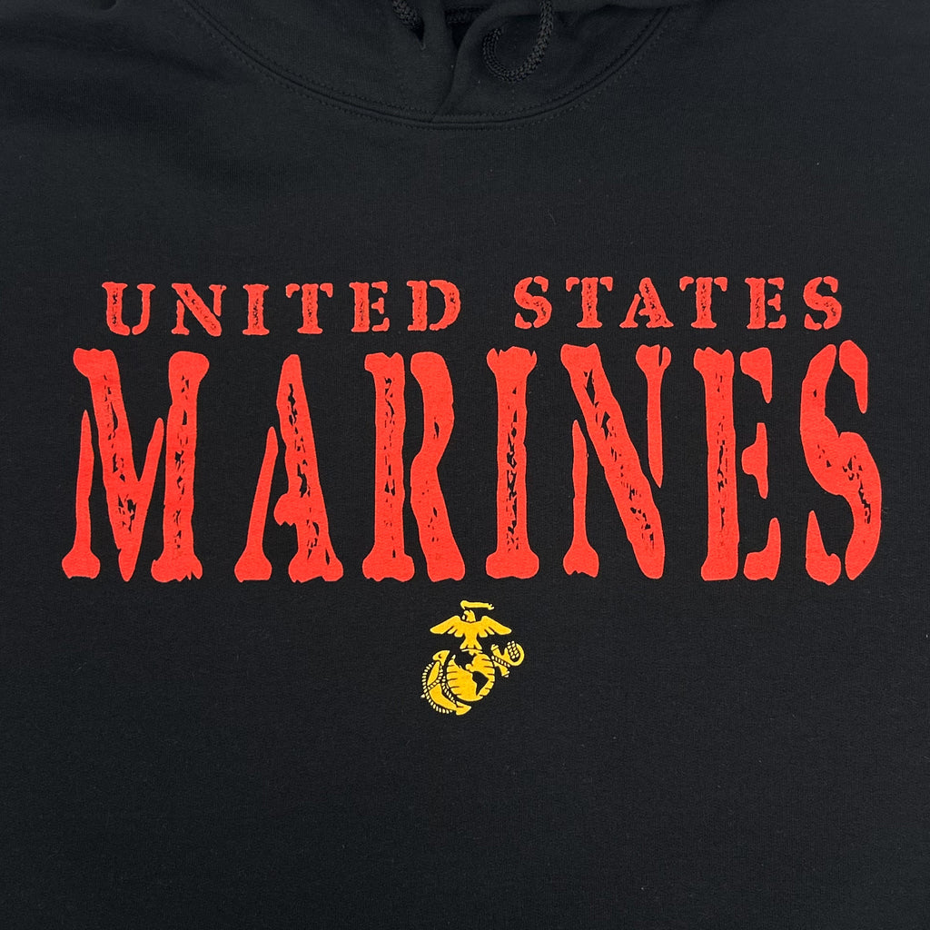 United States Marines Stamp Logo Hood (Black)