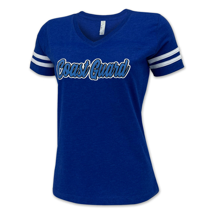 Coast Guard Ladies Script T-Shirt (Royal)