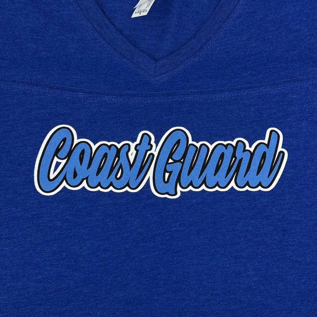 Coast Guard Ladies Script T-Shirt (Royal)