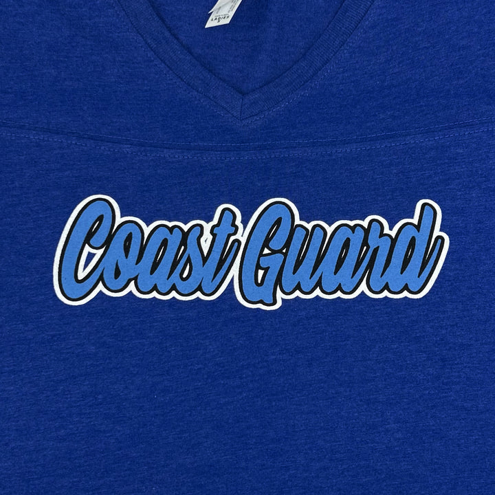Coast Guard Ladies Script T-Shirt (Royal)