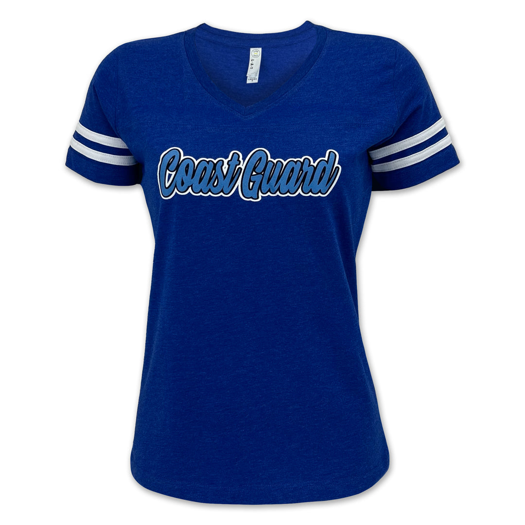Coast Guard Ladies Script T-Shirt (Royal)
