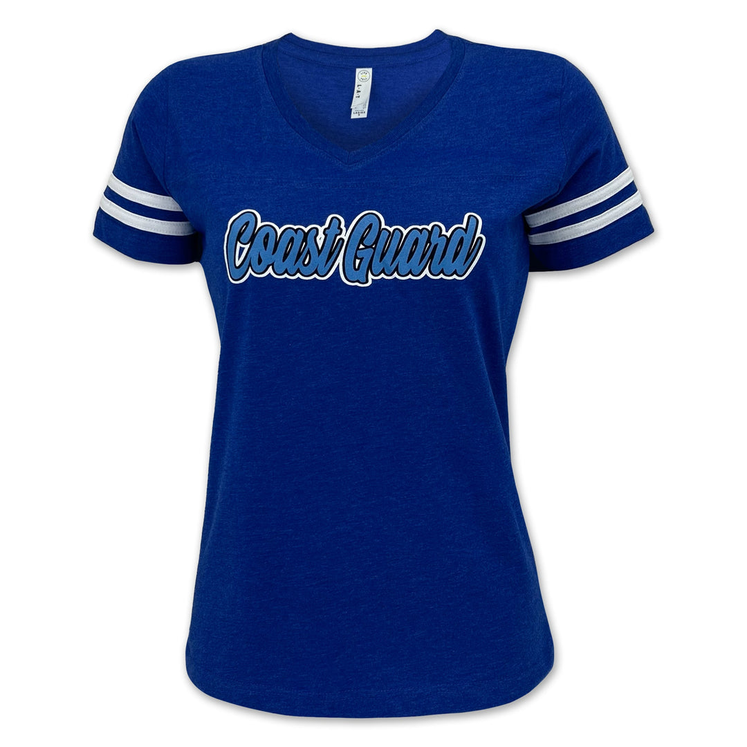 Coast Guard Ladies Script T-Shirt (Royal)