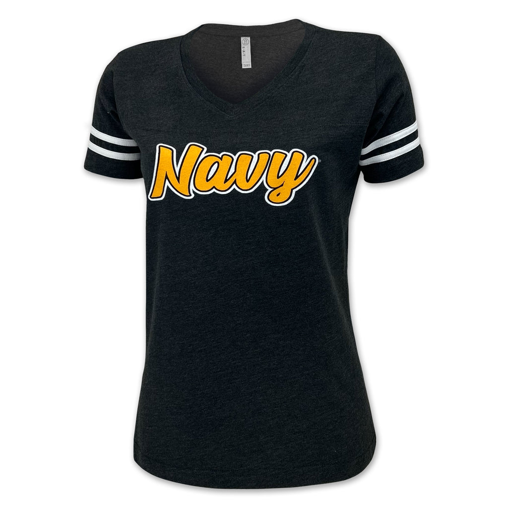 Navy Ladies Script T-Shirt (Smoke)
