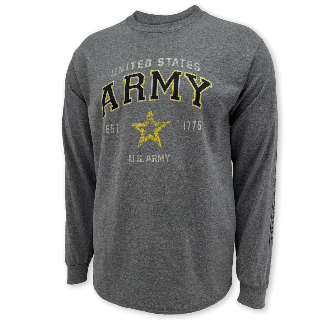 Army Star Est. 1775 Long Sleeve T-Shirt (Grey)