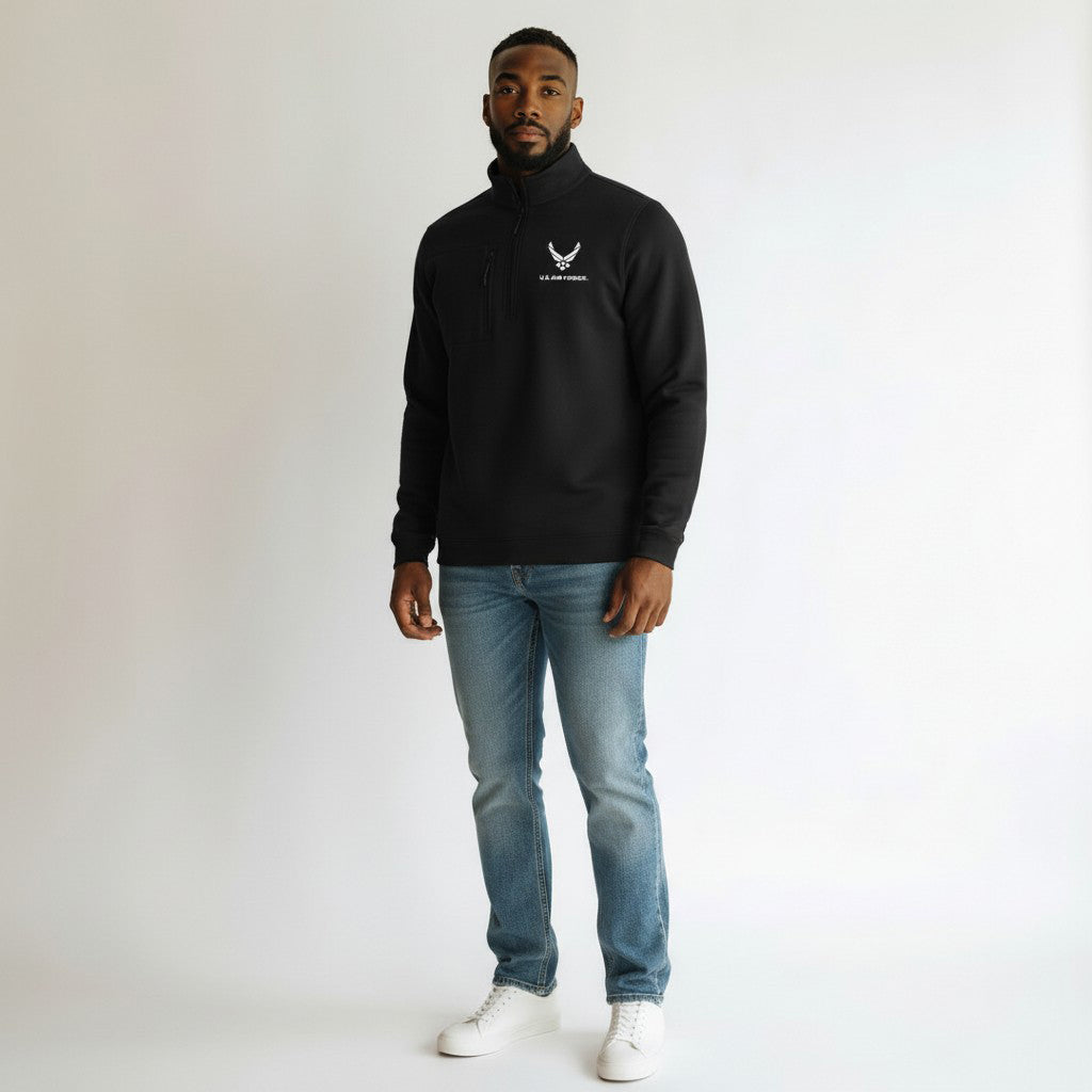 U.S. Air Force Men's Insider 1/4 Zip Pullover (Black)*