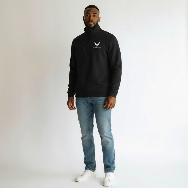U.S. Air Force Men's Insider 1/4 Zip Pullover (Black)*