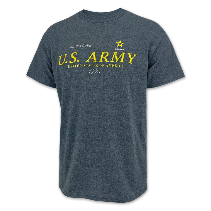U.S. Army Distressed Print Top Icon T-Shirt (Dark Heather)