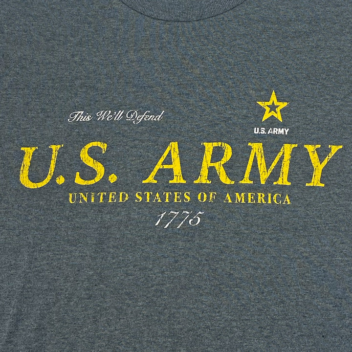 U.S. Army Distressed Print Top Icon T-Shirt (Dark Heather)