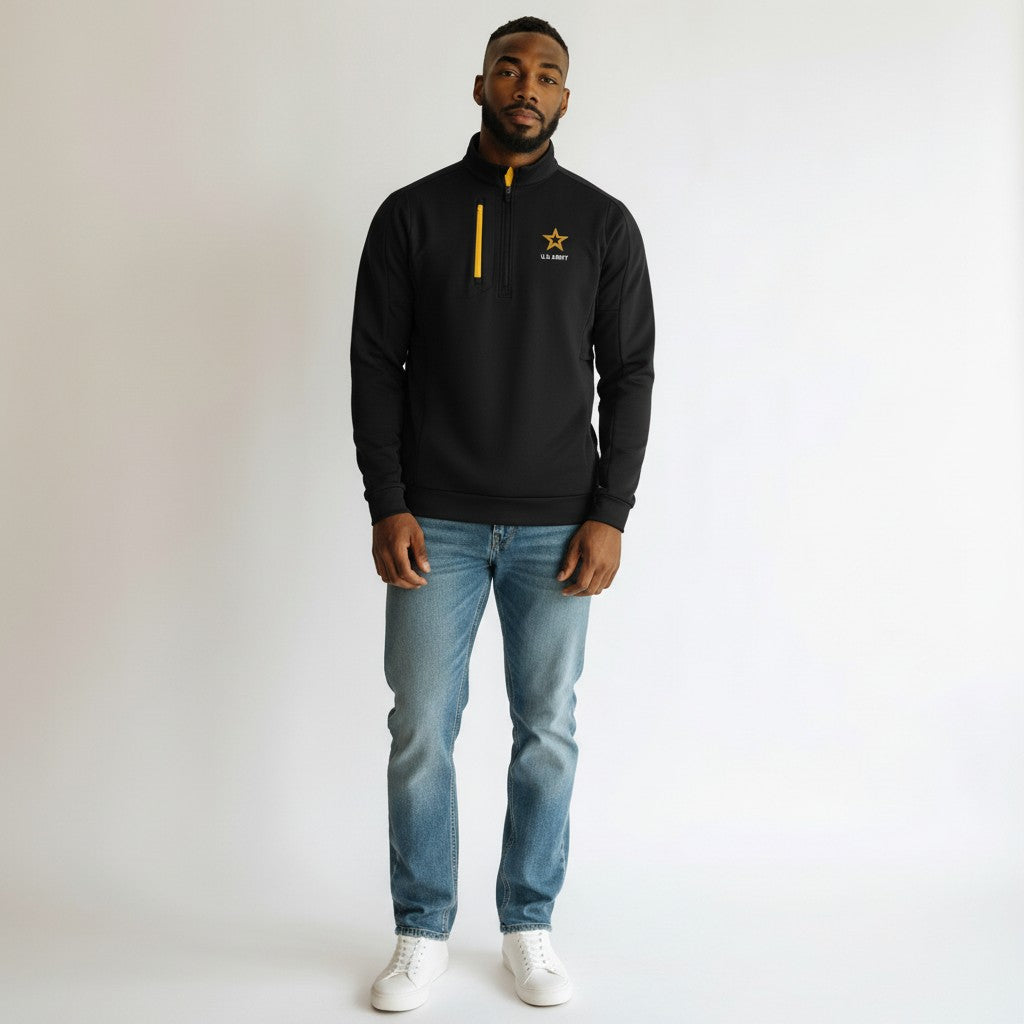 U.S. Army Men's Generation 1/4 Zip Pullover (Black/Gold)*