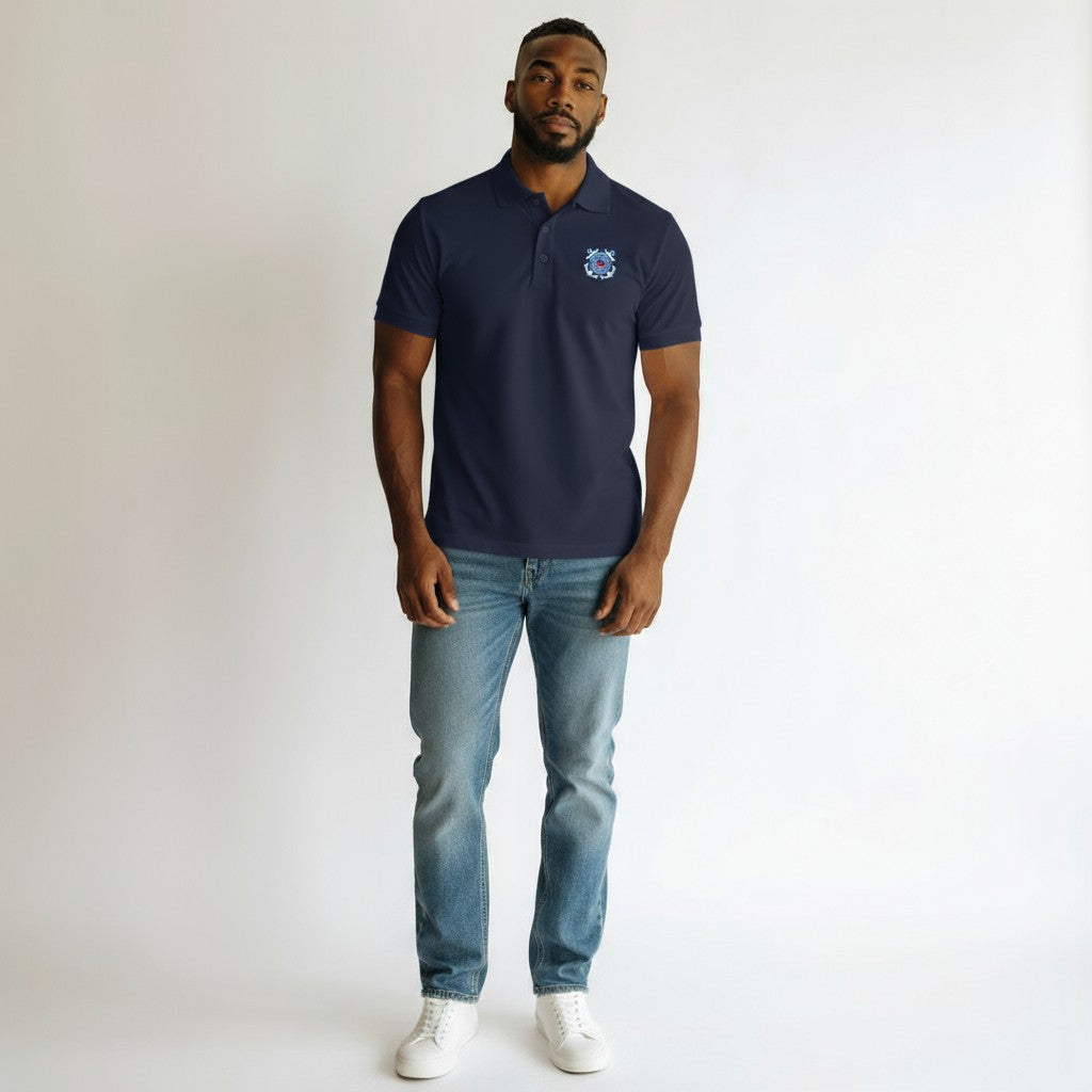 U.S. Coast Guard Men's Legacy Pique Polo Tall (Navy)*