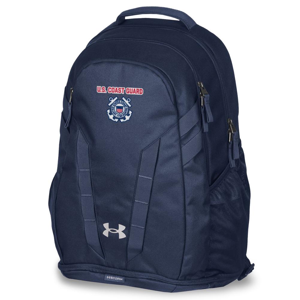 U.S Coast Guard Seal Under Armour Hustle 6.0 Backpack (Navy)
