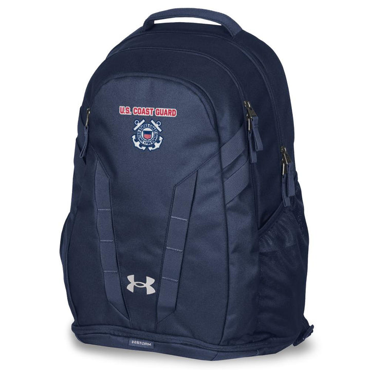 U.S Coast Guard Seal Under Armour Hustle 6.0 Backpack (Navy)