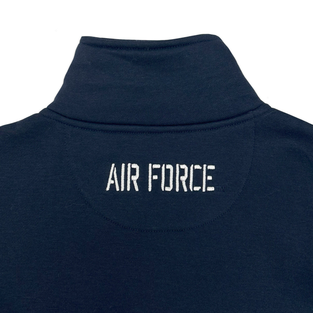 Air Force Wings Tackle Twill Embroidered Fleece Quarter Zip (Navy)
