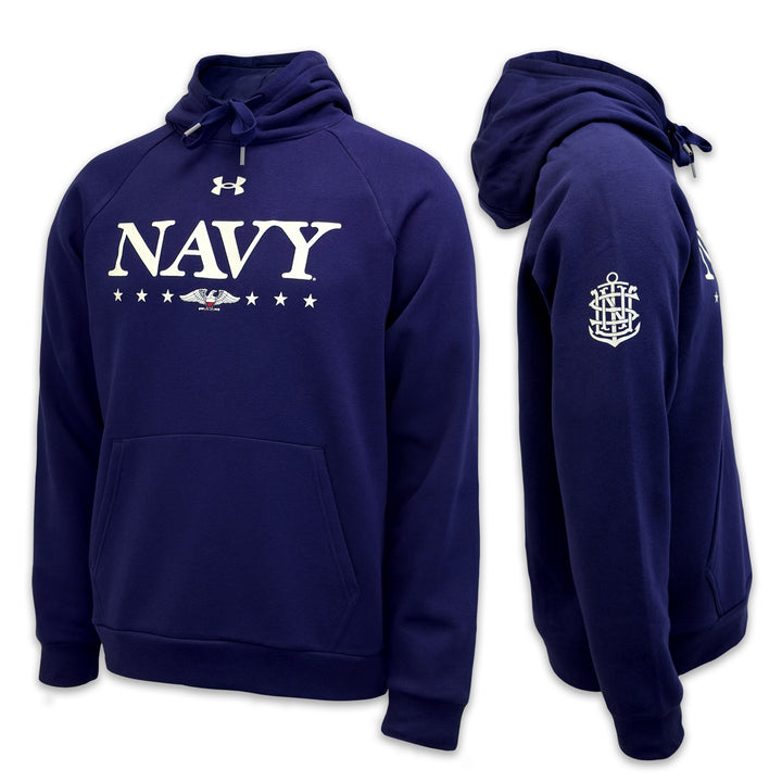 Under Armour Navy Eagle Rival Fleece Hood (Navy)