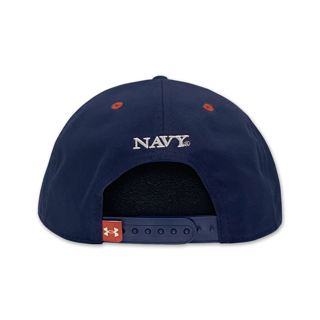 Navy Under Armour Washed Low Crown Flat Adjustable Hat (Navy)