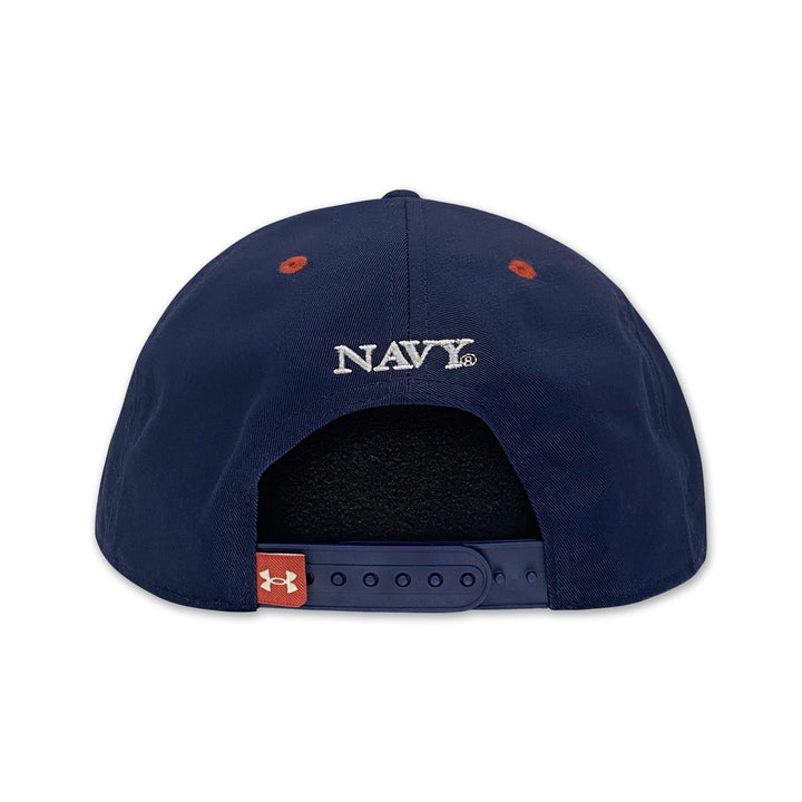 Navy Under Armour Washed Low Crown Flat Adjustable Hat (Navy)