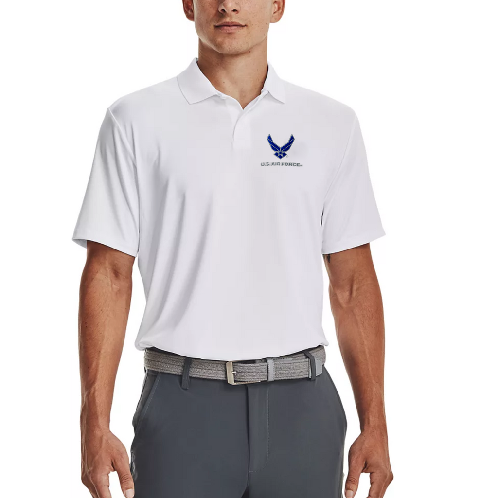 Air Force Wings Under Armour Performance Polo (White)