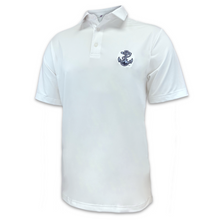 Load image into Gallery viewer, Navy Tonal Anchor Under Armour Performance Polo (White)