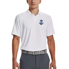 Load image into Gallery viewer, Navy Tonal Anchor Under Armour Performance Polo (White)