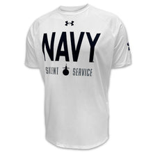 Load image into Gallery viewer, Navy Under Armour Rivalry Silent Service Tech T-Shirt (White)