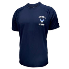 Load image into Gallery viewer, Air Force Under Armour Left Chest Wings Veteran Tech T-Shirt (Navy)
