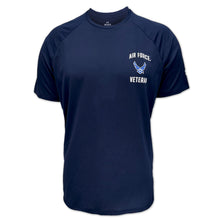 Load image into Gallery viewer, Air Force Under Armour Left Chest Wings Veteran Tech T-Shirt (Navy)