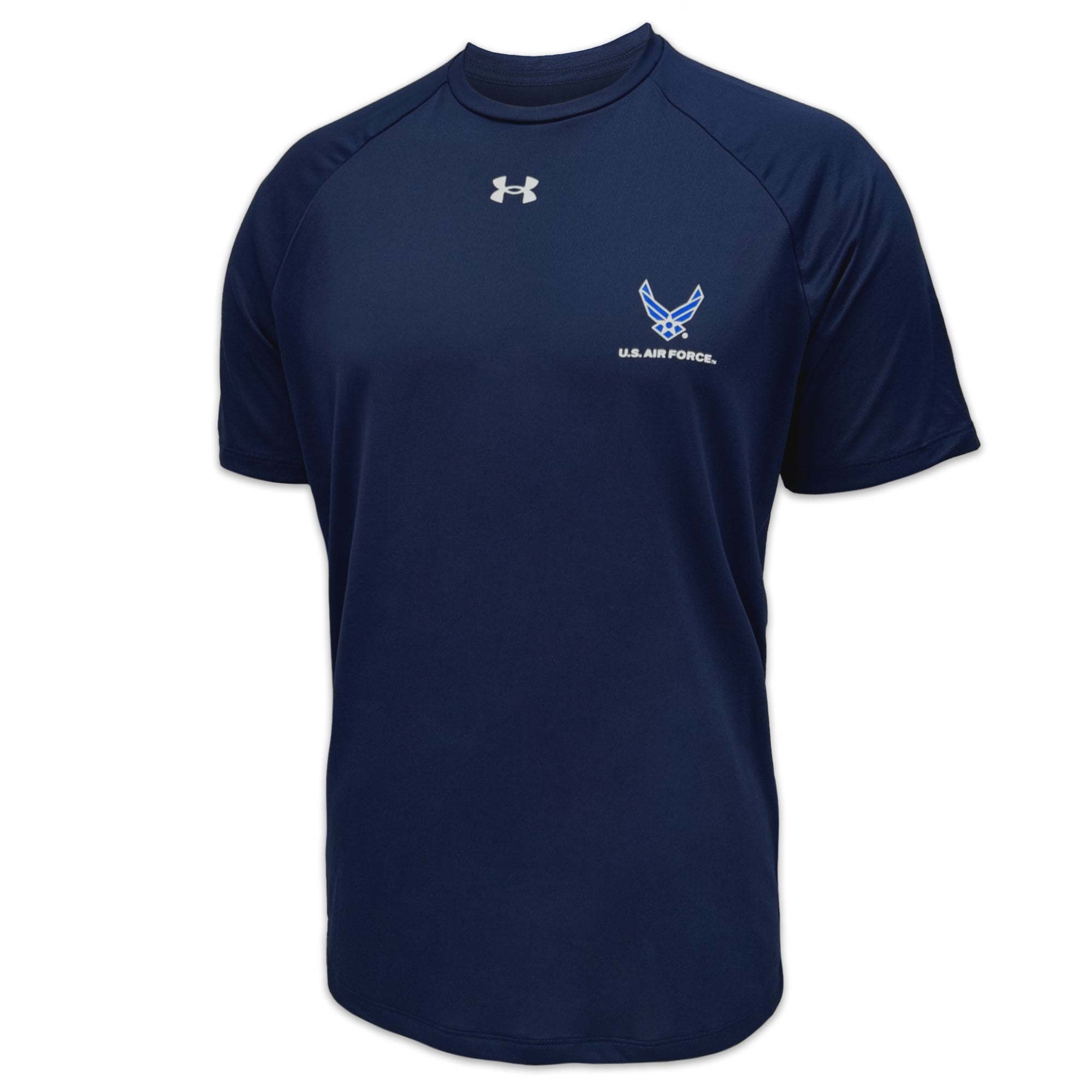 Air Force Under Armour Left Chest Wings Tech T-Shirt (Navy)