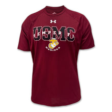Load image into Gallery viewer, USMC Under Armour Semper Fi EGA Tech T-Shirt (Cardinal)